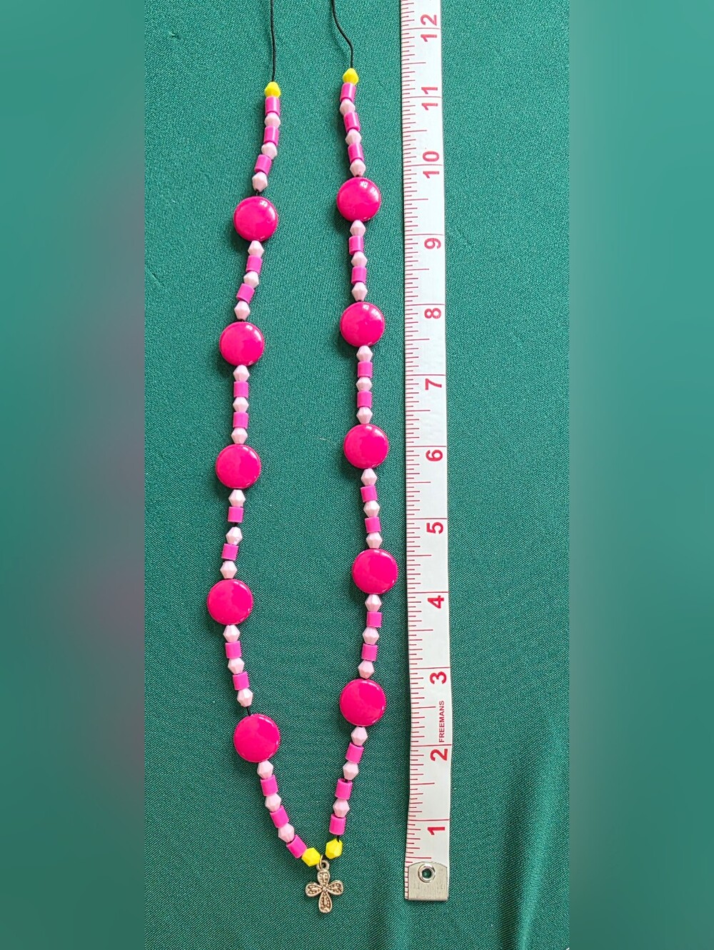 Pretty-in-Pink Cross Handmade Necklace
